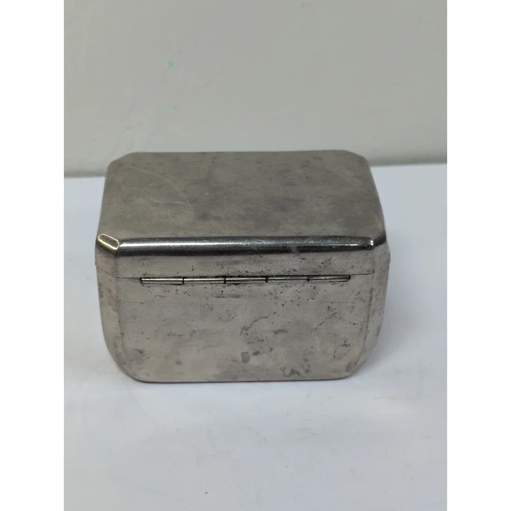 Vintage Trinket Box‎ with Lid Silver Tone Metal
